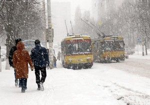 Киевский общественный транспорт не готов к снегопадам