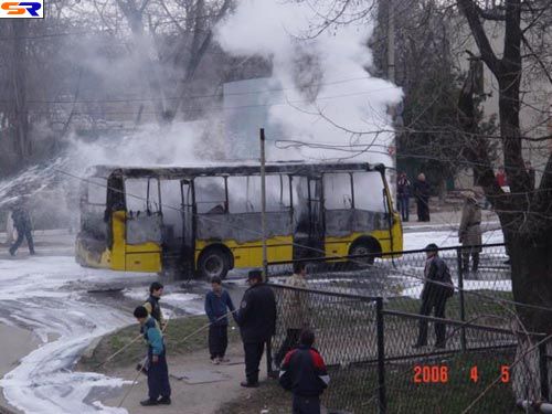 Вот так горят автобусы. ФОТО