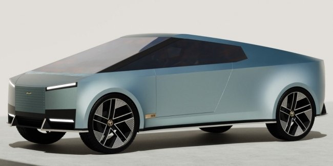 ��������� ��������� �������� Jaguar Type 00 � ���� Tesla Cybertruck