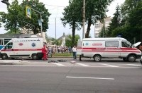 В Виннице «cкорая» снесла велосипедиста в наушниках на пешеходном переходе