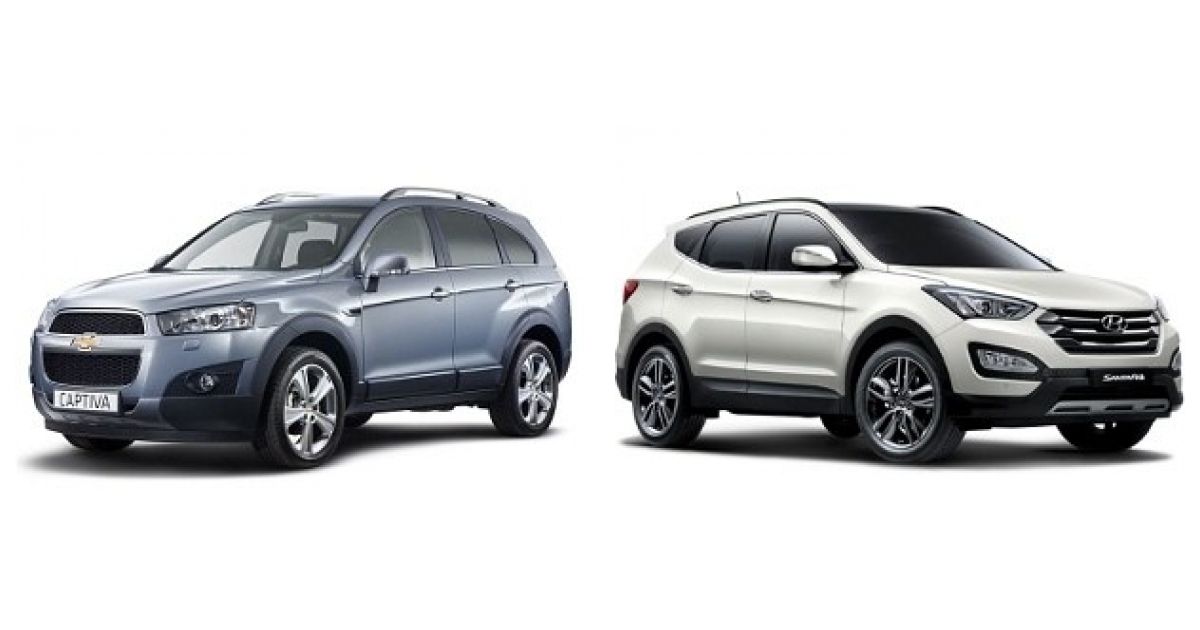 Сравниваем Chevrolet Captiva 2011 и Hyundai Santa Fe 2012