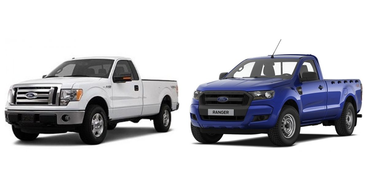 Сравнение Ford F-150 Regular Cab и Ford Ranger Single Cab.