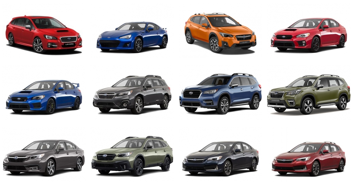 Комплектация модельный ряд. Subaru американский Модельный ряд. Модельный ряд Субару Субару. Субару весь Модельный ряд б 10. Субару линейка моделей 2021.
