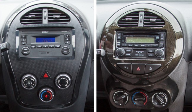 Слева центральная консоль в исполнении Basic, справа - Comfort