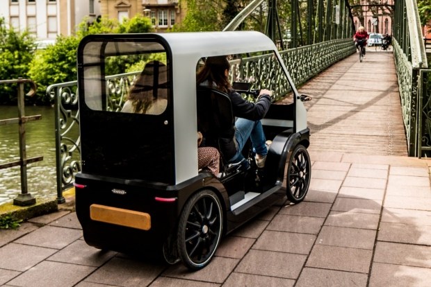 In France, they created an original hybrid of an electric car and a bicycle