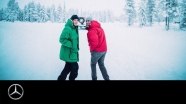 Внедорожник «Майбах» дрифтит по снегу в лесу